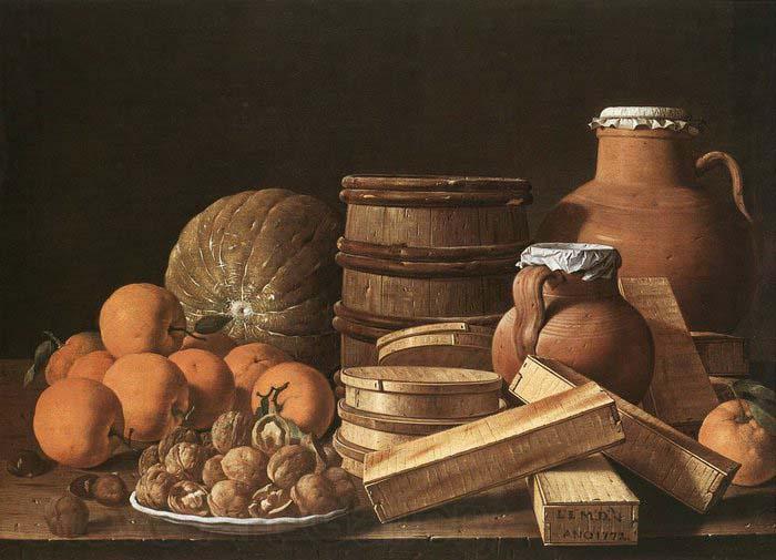 MELeNDEZ, Luis Still-Life with Oranges and Walnuts Spain oil painting art